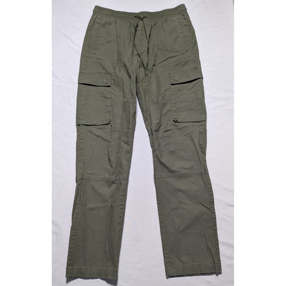 Forever 21 Men Cargo Pants Pull-on Ripstop Green - Men Large EUC - Picture 10 of 16